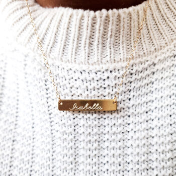 Personalised Name Bar Necklace With Hidden Message, 3 of 11