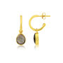 Manhattan Gold Plated And Gemstone Hoop Earrings, thumbnail 10 of 12