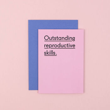 'Outstanding Reproductive Skills' Funny New Baby Card, 2 of 4
