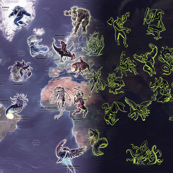 Mythical Monster Glow World Map, 4 of 7