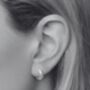 Ribbed Huggie Earrings Silver, thumbnail 1 of 3