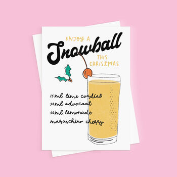 Snowball Christmas Cocktail Card, 3 of 4