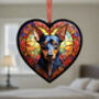 Miniature Pinscher Stained Glass Effect Heart Suncatcher, thumbnail 5 of 5