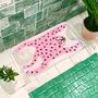 Vibrant Colour Pop Pink Leopard Bath Mat, thumbnail 1 of 11
