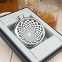 Shimmering Geometric Personalised Hip Flask, thumbnail 2 of 7