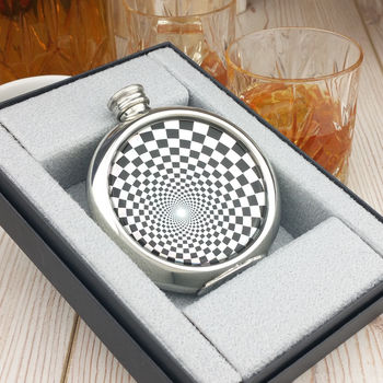 Shimmering Geometric Personalised Hip Flask, 2 of 7