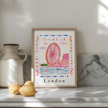 The Southbank Centre Art Print, London River Thames Scene, 5 of 6