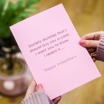 Sarcastic Happy Valentine's Day Card For Him Or Her, 3 of 5