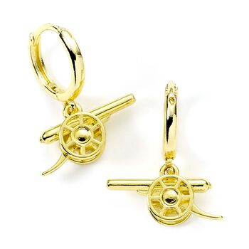 Arsenal Football Club Gold Finish Cannon Hoop Earrings, 4 of 4