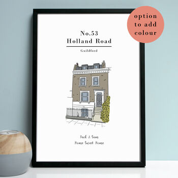 Personalised House Portrait Line Drawing Print, 6 of 9