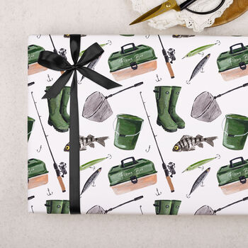 Three Sheets Of Fishing Wrapping Paper For Him, 2 of 2