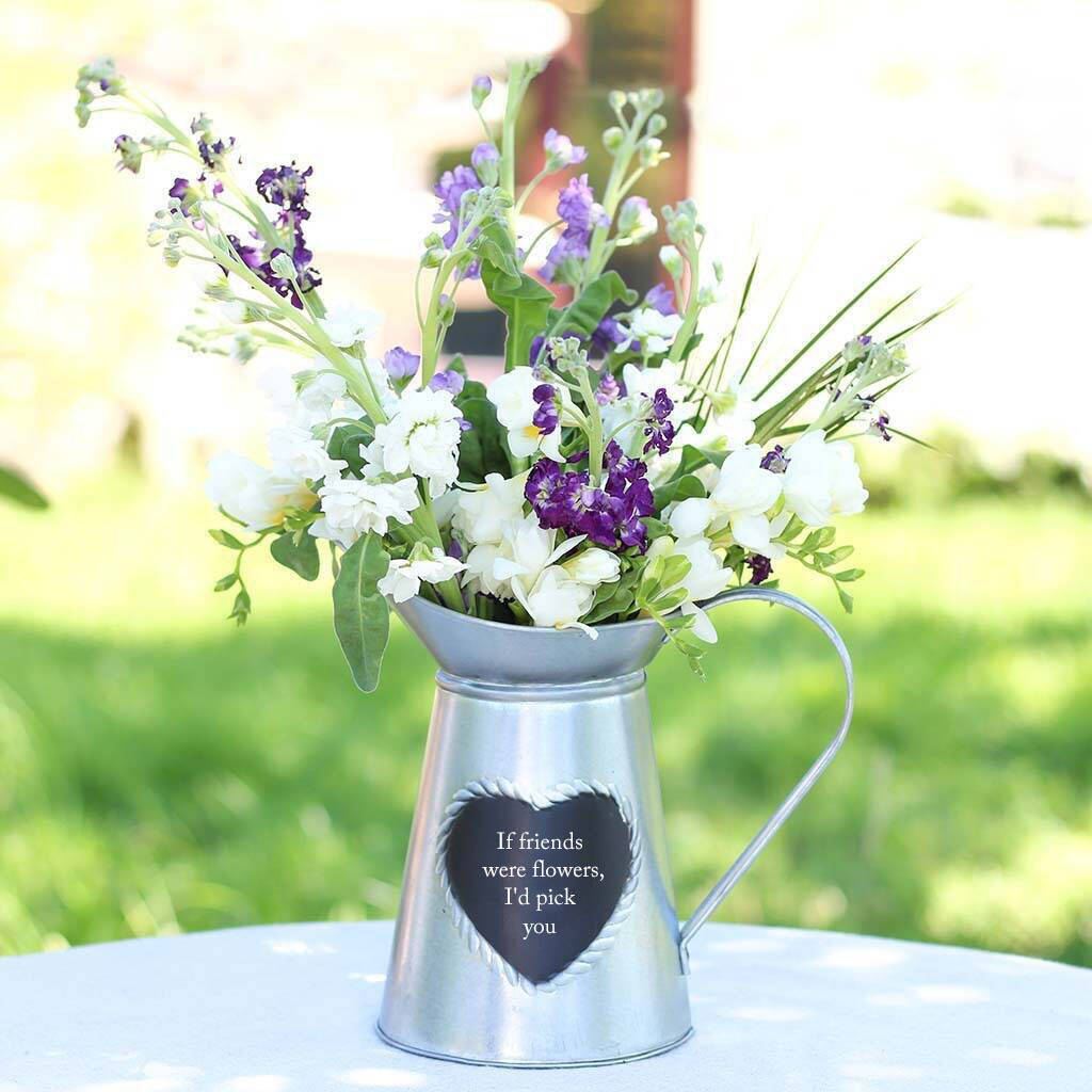 Personalised Vintage Tin Heart Jug Vase By Dibor