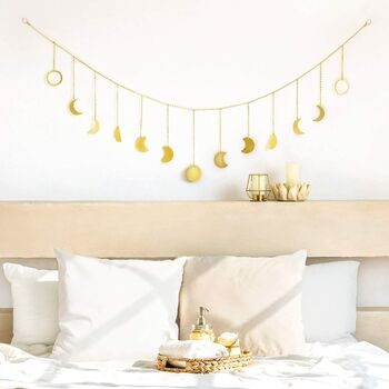 Gold Bohemian Moon Phase Garland For Home Office, 8 of 8