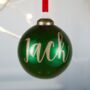 Glitter Green Glass Personalised Bauble, thumbnail 1 of 4