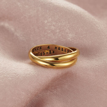 Personalised Two Ring Russian Script Ring, 8 of 9