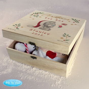 Personalised Tiny Tatty Teddy Large Wooden Christmas Eve Box – Festive Keepsake, 2 of 4