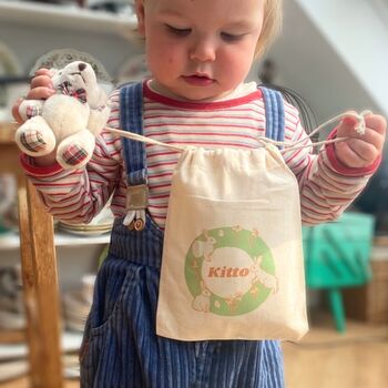 Personalised Easter Gift Bag With Seeds: Vintage Bunny Wreath, 2 of 5