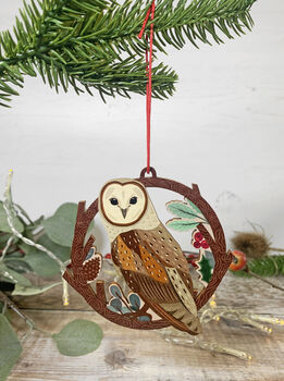 Owl Christmas Tree Decoration, 2 of 4