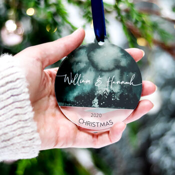 Personalised Festive Christmas Bauble Gift For Couples, 7 of 7