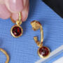 Garnet Gemstone Drops In 18ct Gold Vermeil, thumbnail 1 of 3