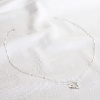 Personalised Sterling Hammered Heart Necklace, 3 of 5