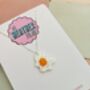 Fried Egg Glitter Charm Necklace / Brunch Lover Gift / Fun Food Jewellery / Handmade Accessories, thumbnail 6 of 9