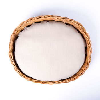 Natural Rattan Basket And Reversible Mattress Set, 5 of 8