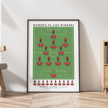 Manchester United Women Fa Cup Winners 23/24 Poster, 3 of 7