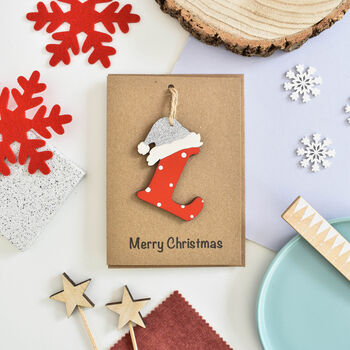 Personalised Alphabet Santa Decoration And Card, 4 of 4