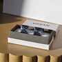 Silver Blue Square Cufflinks Luxury Blue, thumbnail 2 of 6
