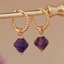 Aurora Rhombus Amethyst Earrings, thumbnail 1 of 6