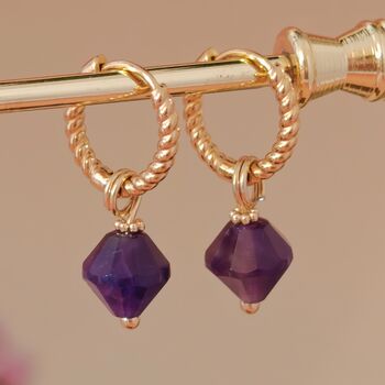 Aurora Rhombus Amethyst Earrings, 2 of 12