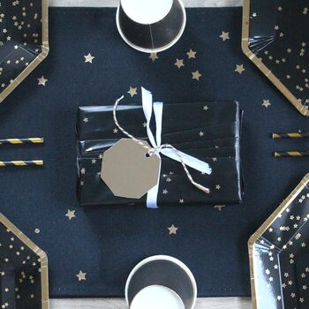 Table Runner Black With Gold Stars, 3 of 4