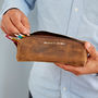 Personalised Message Buffalo Leather Square Pencil Case, thumbnail 2 of 8