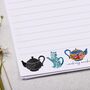 A5 Letter Writing Paper With Tea Cups And Tea Pots, thumbnail 3 of 4