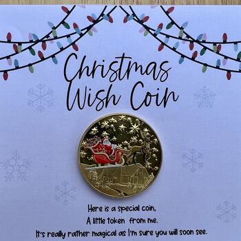 Christmas Wish Coin, Gold Plated Commemorative Coin, 2 of 8