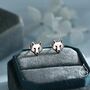 Wolf Head Stud Earrings In Sterling Silver, thumbnail 2 of 12