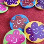 Colourful Retro Happy Face Flower Badges, thumbnail 5 of 6