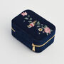 Rosy Posy Embroidered Blue Large Jewellery Box, thumbnail 6 of 6
