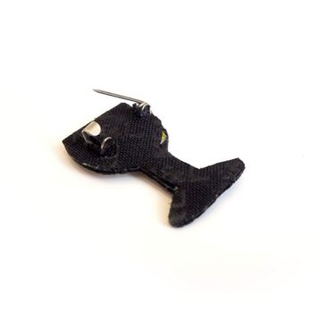 Hand Embroidered Cannetille Brooch Pin 'Glass Of Wine', 2 of 5