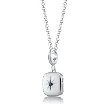 Star Locket Necklace With Blue Stone, Silver Or Gold, 4 of 9