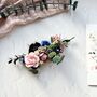 Navy And Dusty Pink Floral Hair Comb, thumbnail 8 of 9