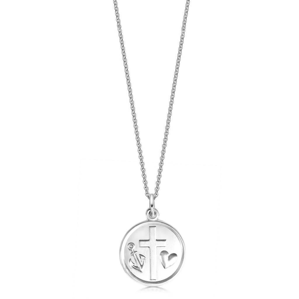 Silver Faith Hope And Love Necklace By Hersey Silversmiths