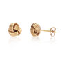 Cranley Gold Plated Triple Knot Stud Earrings, thumbnail 3 of 4