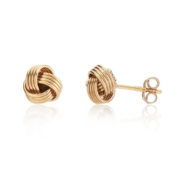 Cranley Gold Plated Triple Knot Stud Earrings, 3 of 4