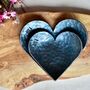 Hand Forged Iron Hearts Dish Set, Couples Gift, thumbnail 1 of 12