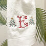 Christmas Monogram Luxury Hand Towels, thumbnail 2 of 5