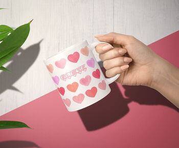 Red Love Heart Personalised Mug Premium Quality, 4 of 6