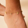 Lakshmi Anklet Blue Topaz Silver Or Gold Plated, thumbnail 6 of 10