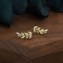 Sterling Silver Sparkly Leaf Cz Stud Earrings, thumbnail 5 of 12